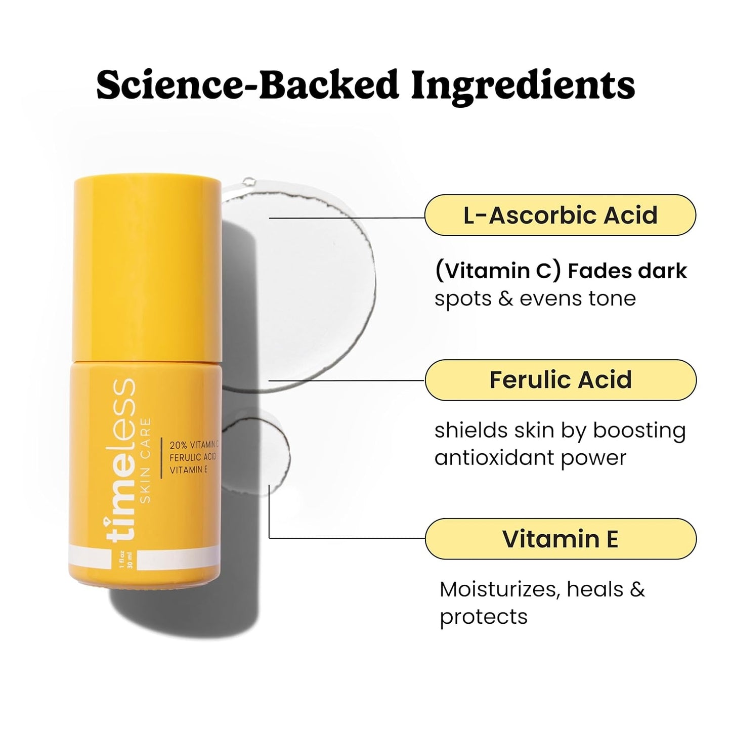 Vitamin C Serum with Vitamin E & Ferulic Acid - Brightening Serum - for Oily & Dry Skin